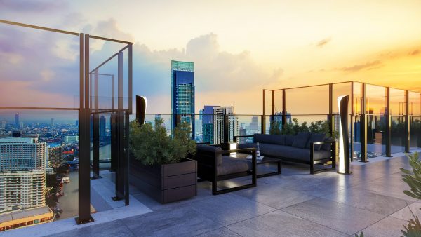 Paravent automatique escamotable OpenAir Plus en rooftop