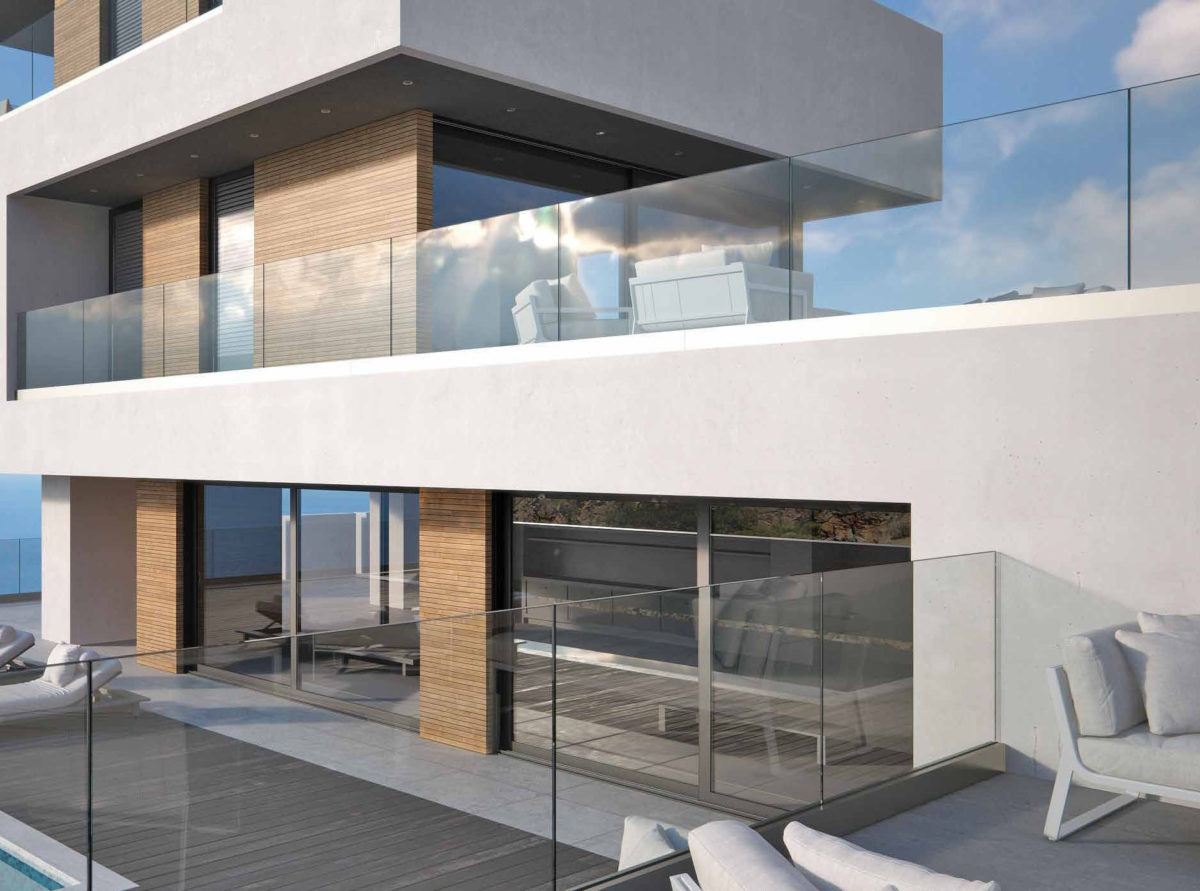 Garde corps en verre sécurisé sans montant pour terrasse et balcon