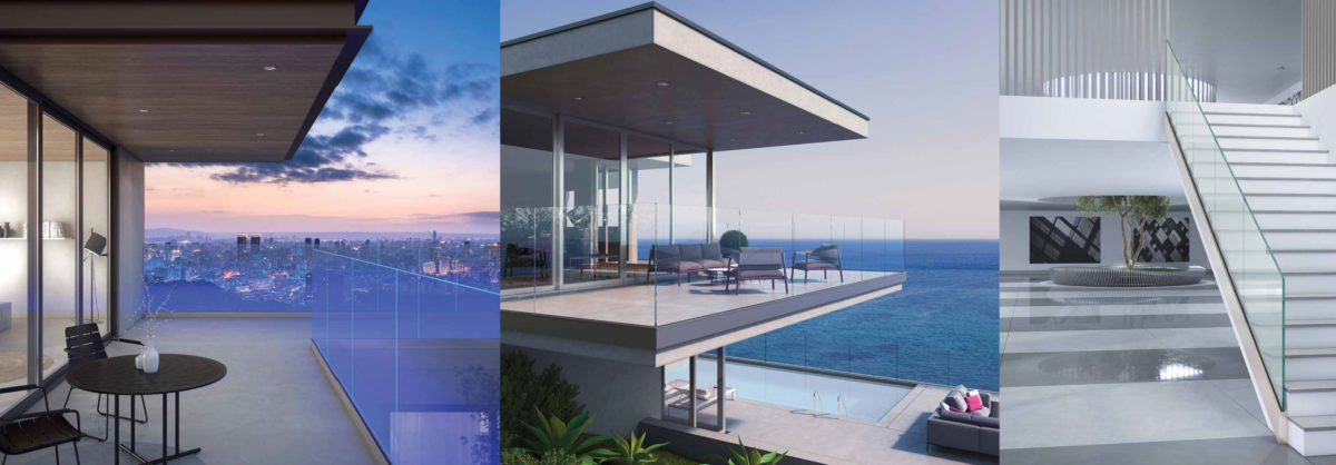 Garde corps verre slim line eclairage led